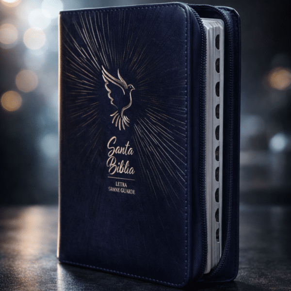 Biblia Portátil Imitación Piel Cierre Índice Letra Grande Azul